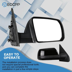 Mirror Power Heated Manual Fold For 07-16 Toyota Tundra Right Side Smooth Black 6B93BC-57 [2]