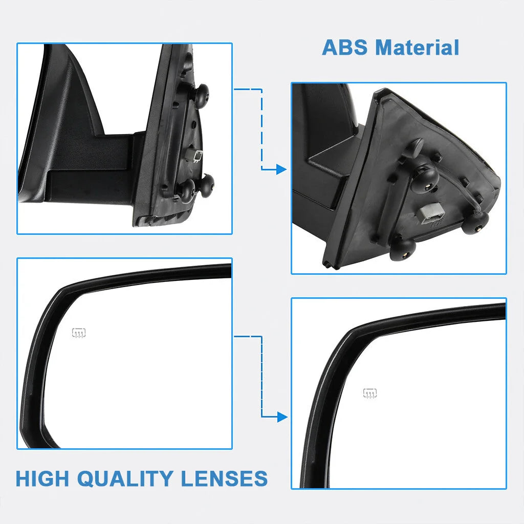 Mirror Power Heated Manual Fold For 07-16 Toyota Tundra Right Side Smooth Black 6B93BC-57 [8]