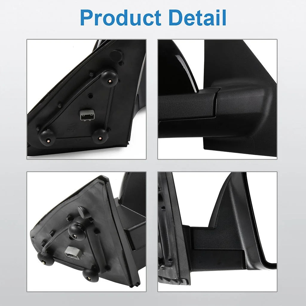 Mirror Power Heated Manual Fold For 07-16 Toyota Tundra Right Side Smooth Black KOEEP [10]