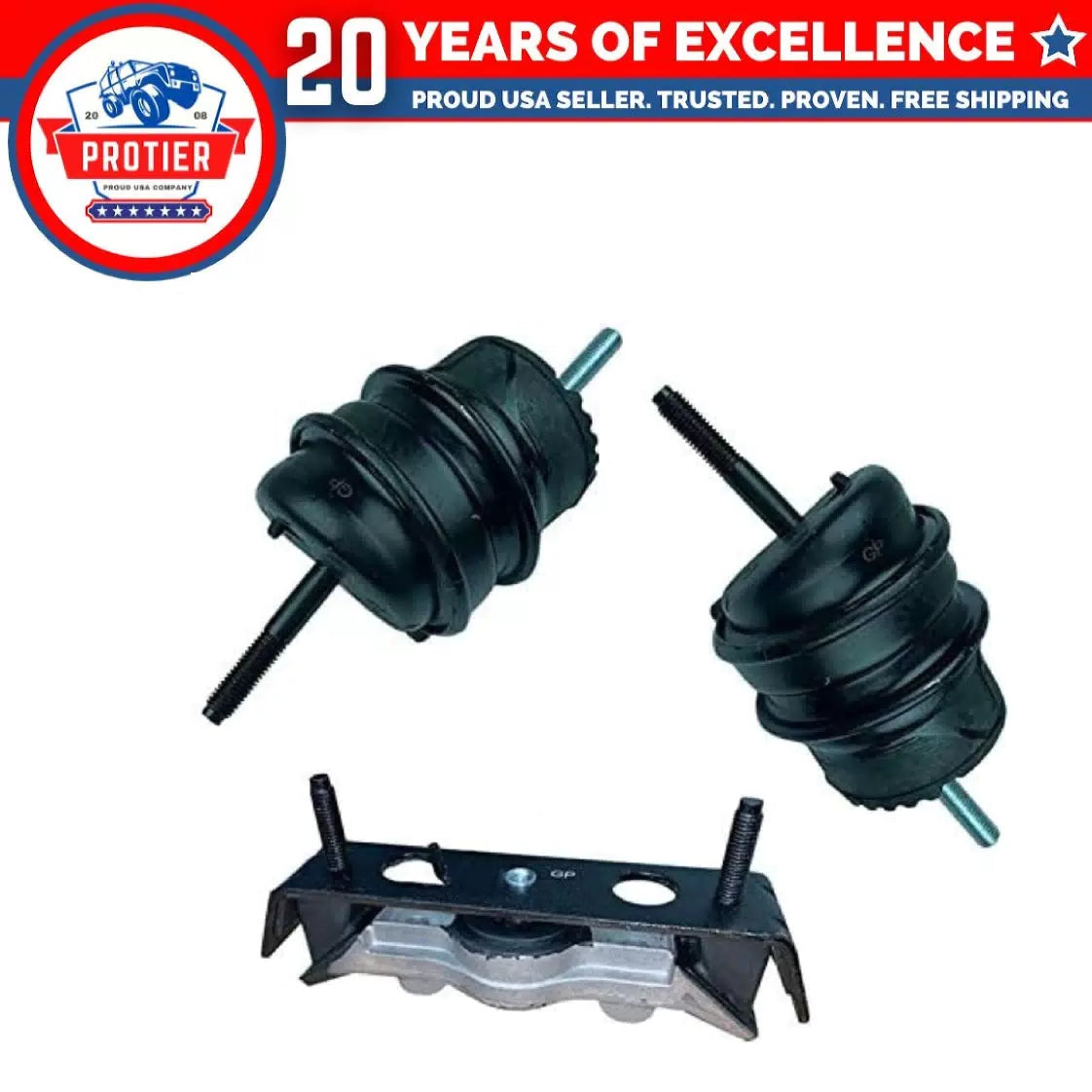 Motor & Trans Mount 3PCS Set Fit 10-15 Chevy Camaro 3.6L Manual/ 6.2L Automatic 6B93BC-57 [1]