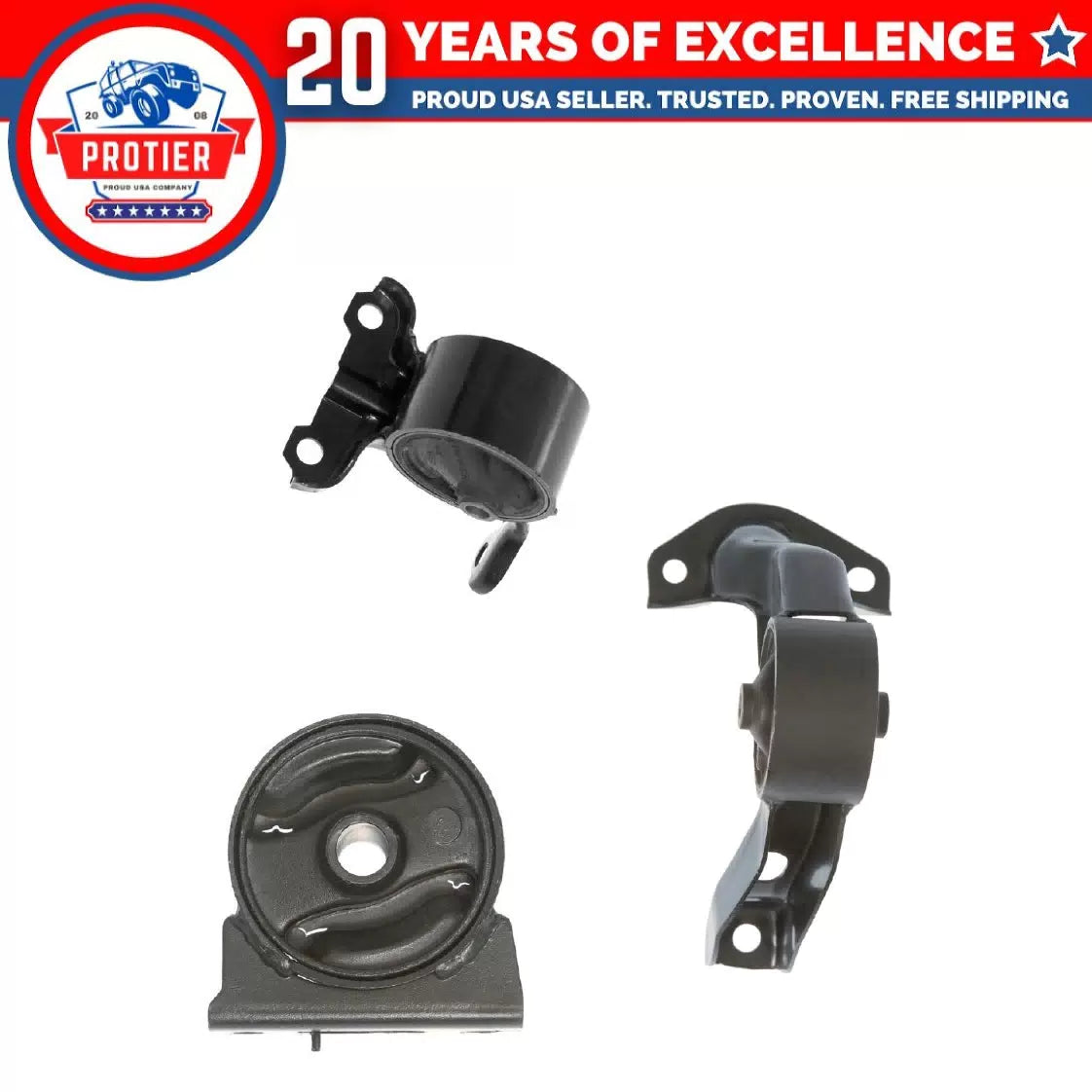 Motor & Trans Mount 3PCS Set for 2009-2011 Mitsubishi Lancer 2.4L for Manual 6B93BC-57 [1]