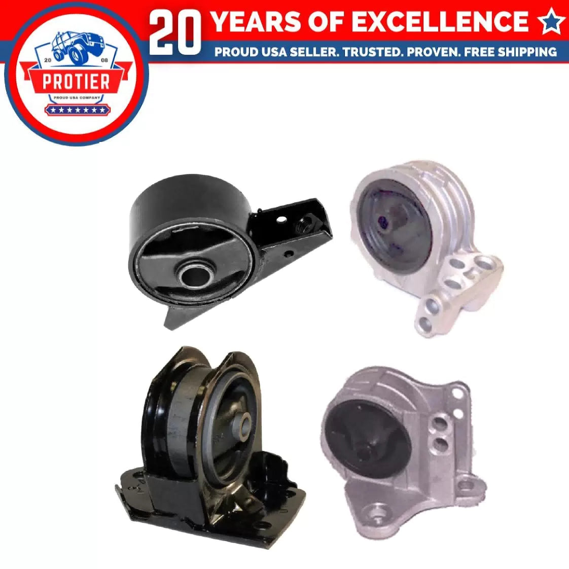 Motor & Trans Mount 4PCS for 95-96 Mitsubishi Eclipse 2.0L w/o Turbo Auto Trans 6B93BC-57 [1]