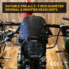 Motorcycle Headlight Windshield Windscreen Universal For 5-7'' Round Headlight A 6B93BC-57 [3]