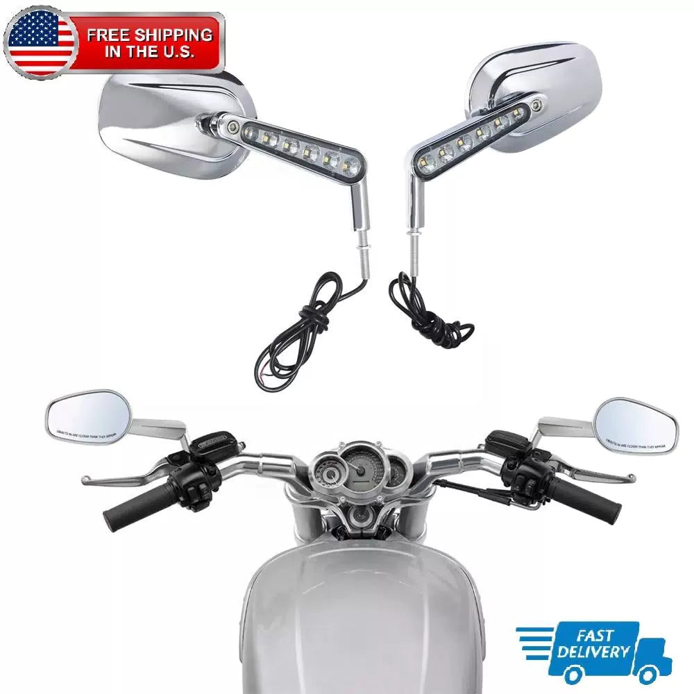 Motorcycle Rearview Mirrors LED Turn Signals Light for Harley  VRSCF 2009-2017 [1]