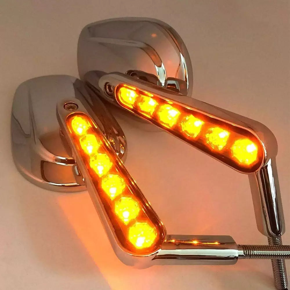 Motorcycle Rearview Mirrors LED Turn Signals Light for Harley  VRSCF 2009-2017 [8]