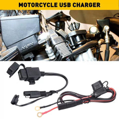 Motorcycle SAE to USB Adapter Cable 2.1A Phone GPS Charger USB Outlet Waterproof 6B93BC-57 [1]