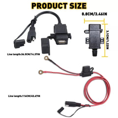 Motorcycle SAE to USB Adapter Cable 2.1A Phone GPS Charger USB Outlet Waterproof 6B93BC-57 [2]