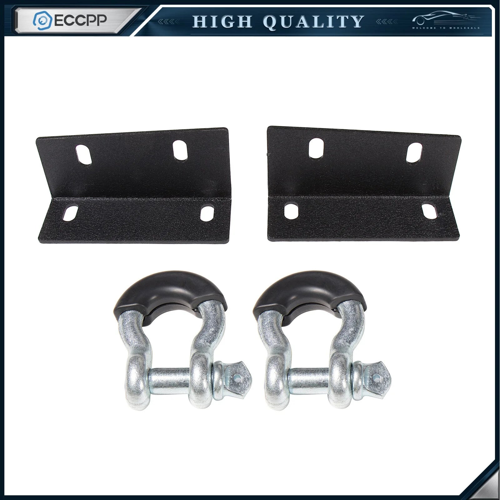 Offroad Front Rear Bumper Steel w Lights D-rings Winch for 2015-2017 ford F-150 6B93BC-57 [10]