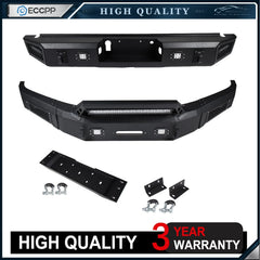 Offroad Front Rear Bumper Steel w Lights D-rings Winch for 2015-2017 ford F-150 6B93BC-57 [1]