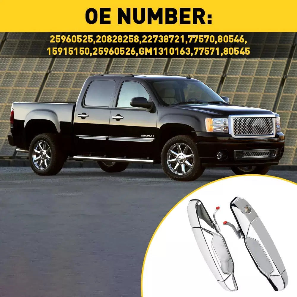 OuterDoor Handle For 2007-13 Chevrolet Silverado 1500 Chrome 2500 Front LH+RH EA 6B93BC-57 [5]