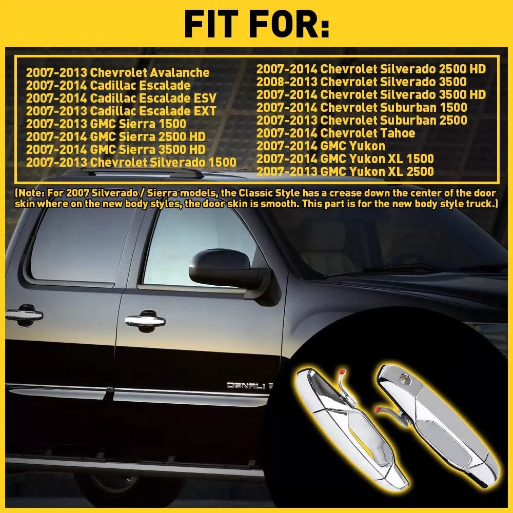 OuterDoor Handle For 2007-13 Chevrolet Silverado 1500 Chrome 2500 Front LH+RH EA 6B93BC-57 [6]