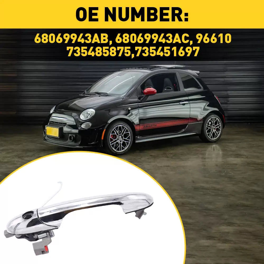 Outer Door Handle Fit For 2012-2019 Fiat 500 Front Left Driver Side Chrome A 6B93BC-57 [5]