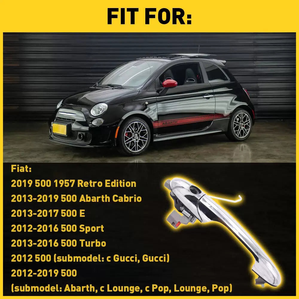 Outer Door Handle Fit For 2012-2019 Fiat 500 Front Left Driver Side Chrome A 6B93BC-57 [8]