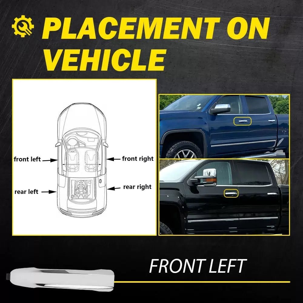 Outer Door Handle For 2014-2022 Chevrolet Silverado 1500 Chrome Front Left EOA 6B93BC-57 [7]