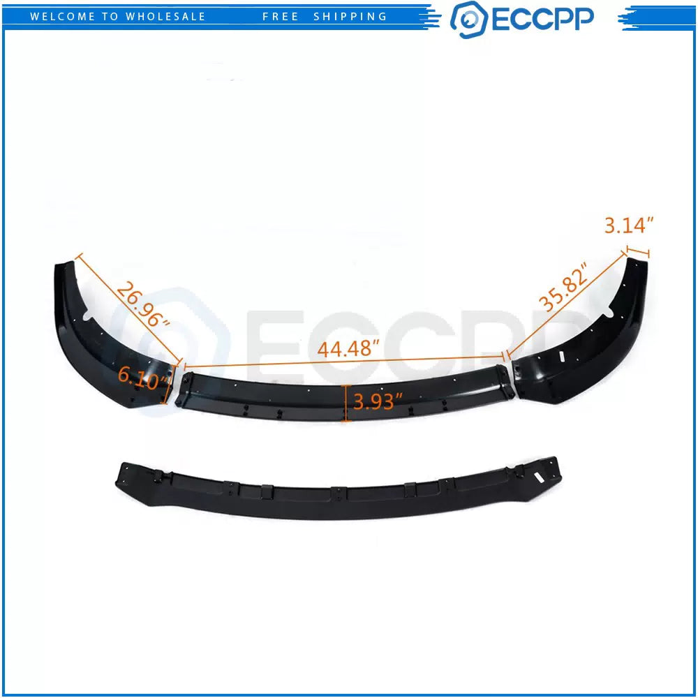 Painted Black Front Bumper Lip Fits 2017 2018 Dodge Charger SRT 6B93BC-57 [2]