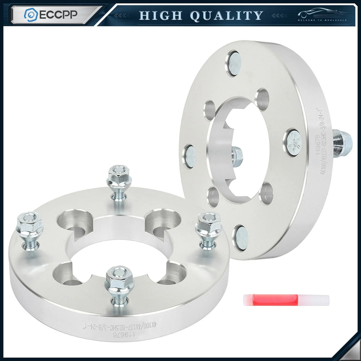 Pair 1" 4x100 to 4x137 Wheel Adapters For Polaris 4/100 to Honda 4/137 Wheel 6B93BC-57 [1]