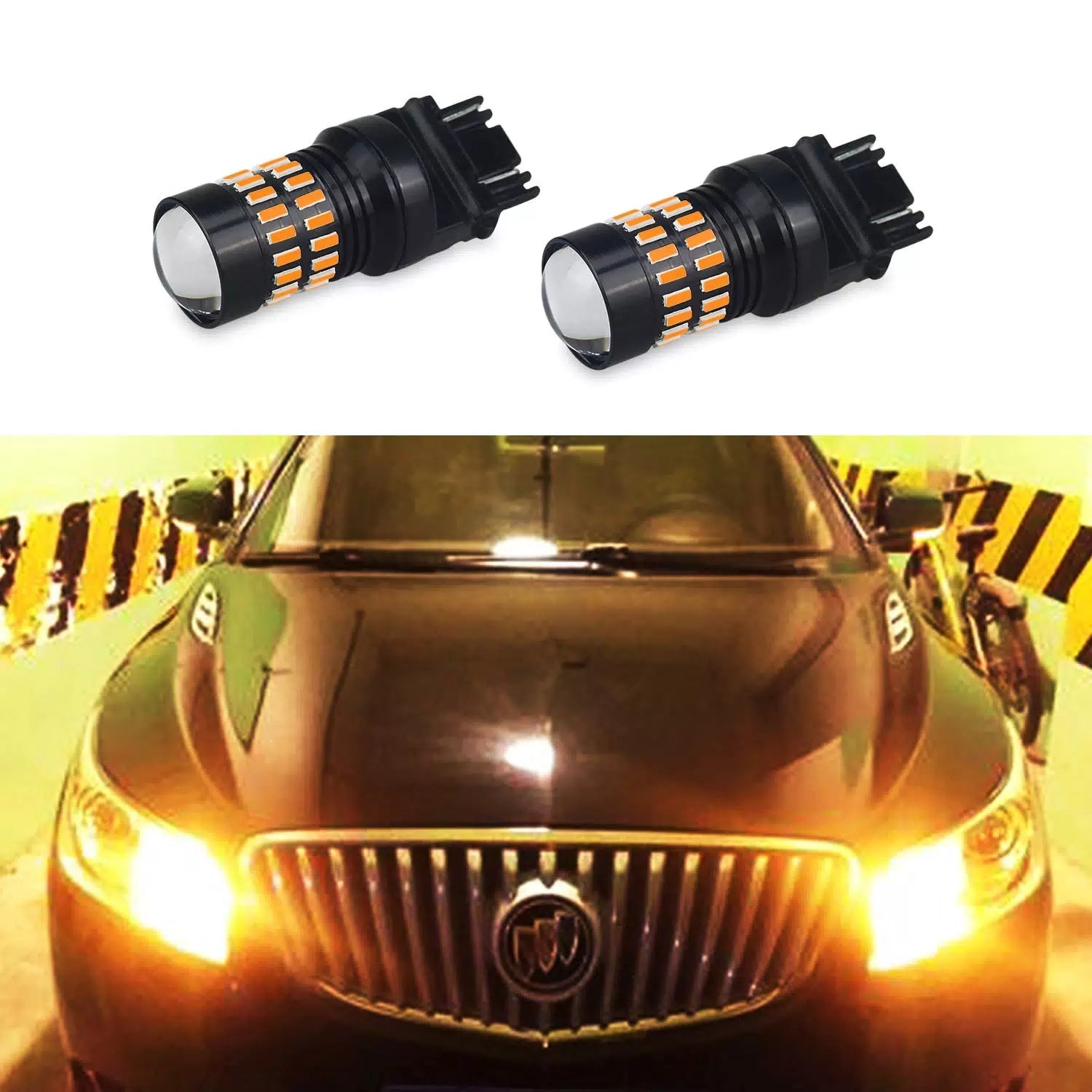 Pair 48smd Turn Signal Light 3157 Amber Yellow LED Bulb for 01~12 Ford Escape 6B93BC-57 [11]