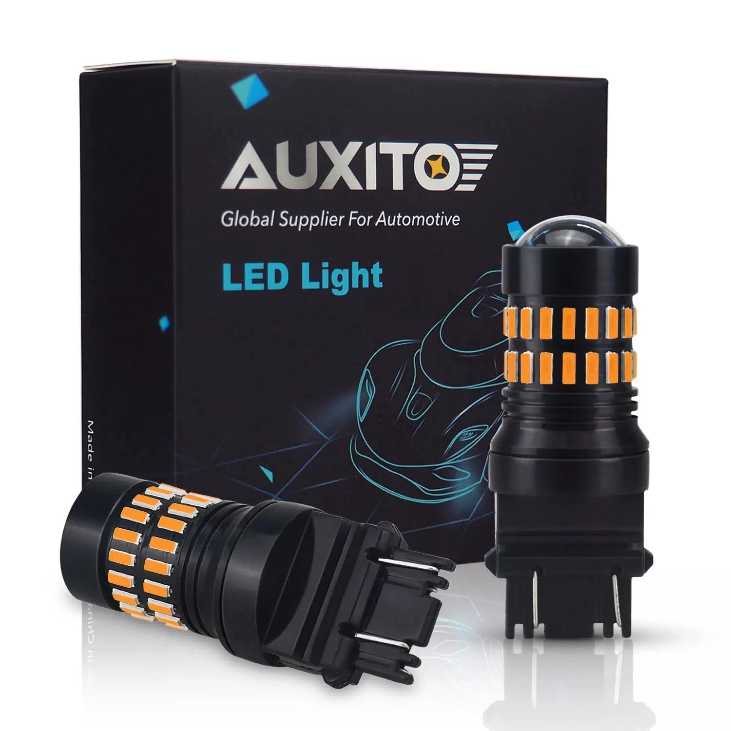 Pair 48smd Turn Signal Light 3157 Amber Yellow LED Bulb for 01~12 Ford Escape 6B93BC-57 [9]