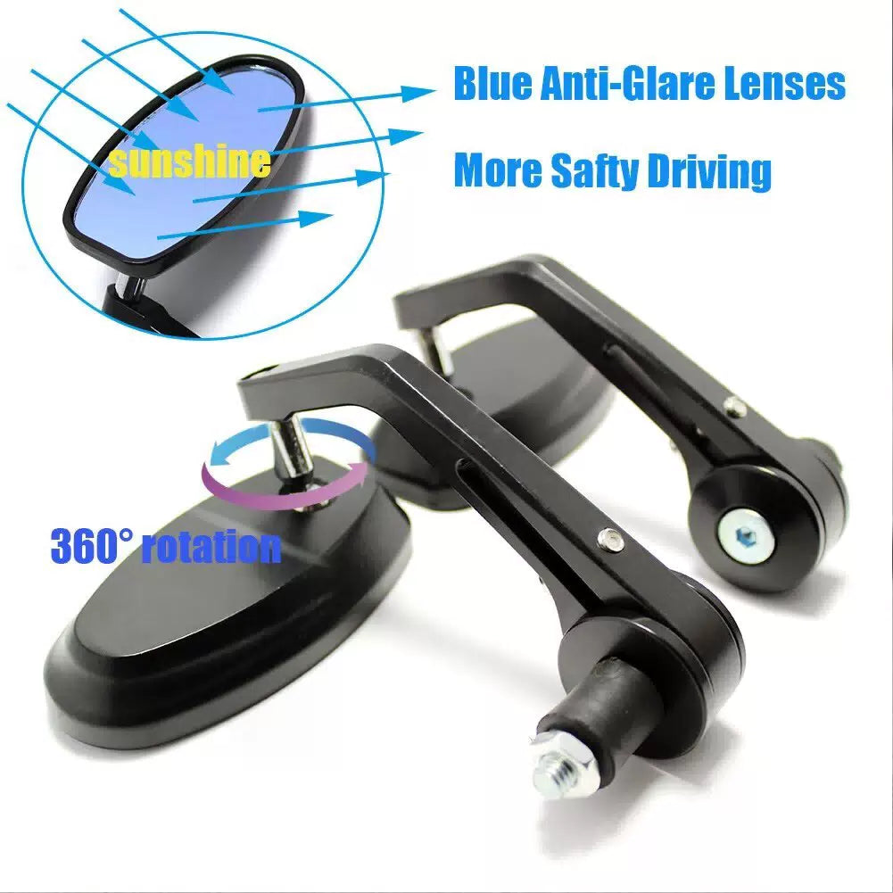 Pair 7/8" 22mm Hollow Bar End Mirror Rearview For Honda Grom MSX125 Custom 125cc [6]