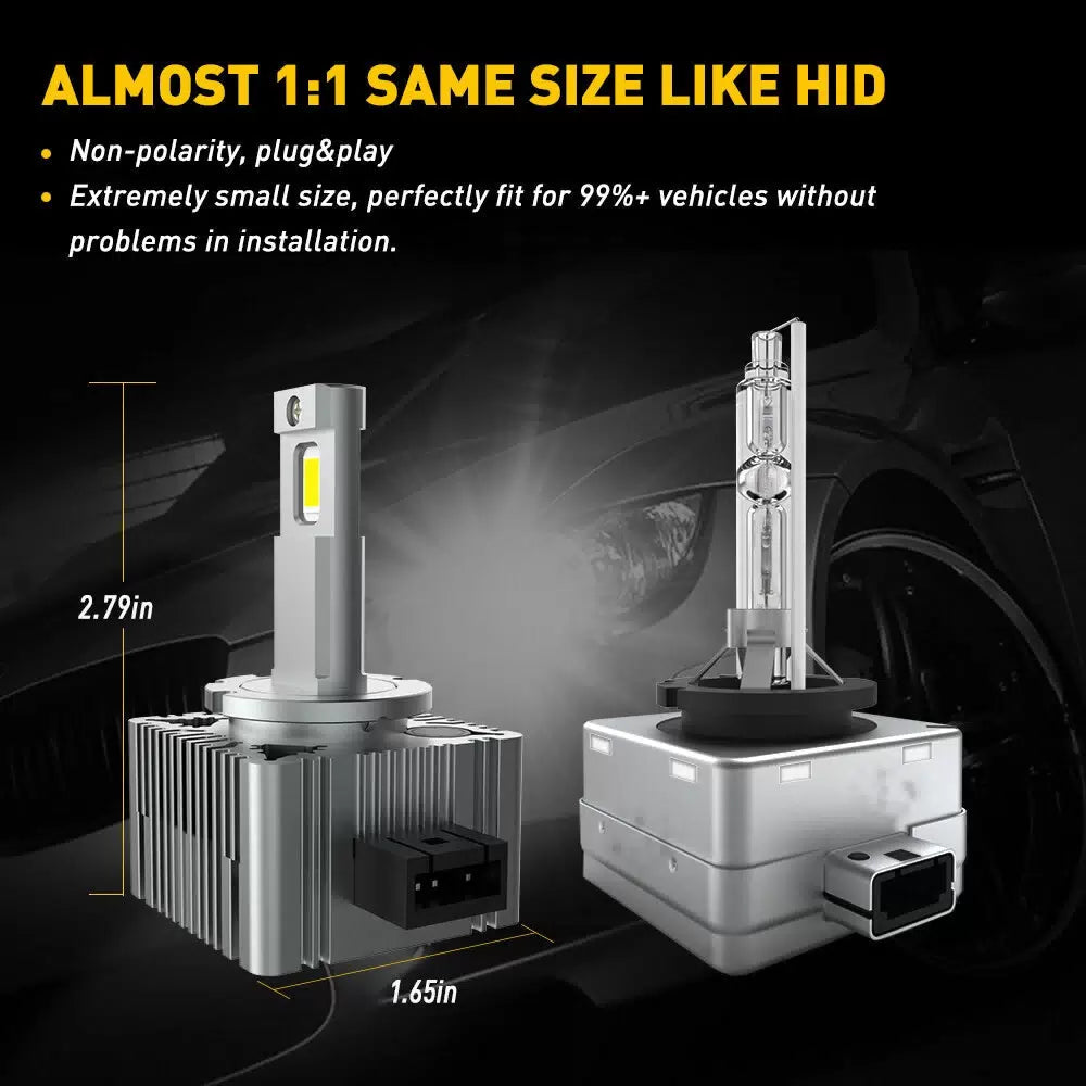 Pair AUXITO D3S D3R LED Headlight Bulbs Kit 6000K White HID Conversion Lamp EOA AUXITO [7]