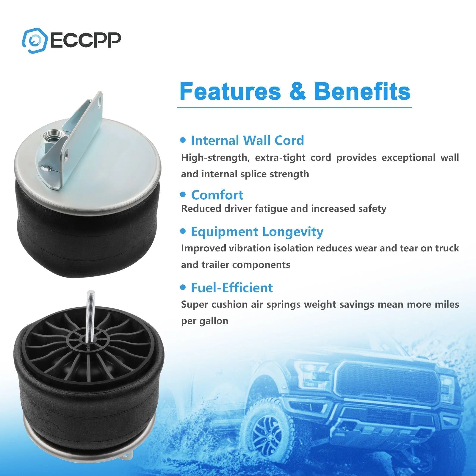 Pair Air Suspension Air Springs W01-358-9541 For PACCAR ContiTech Kenworth 6B93BC-57 [3]