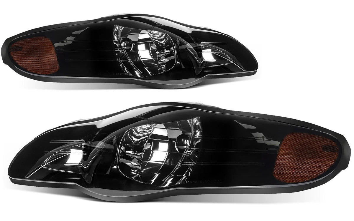 Pair Black Headlights Assembly For 2000-2005 Chevy Monte Carlo Couple 2-Door 6B93BC-57 [1]