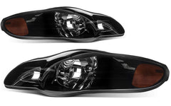 Pair Black Headlights Assembly For 2000-2005 Chevy Monte Carlo Couple 2-Door 6B93BC-57 [1]