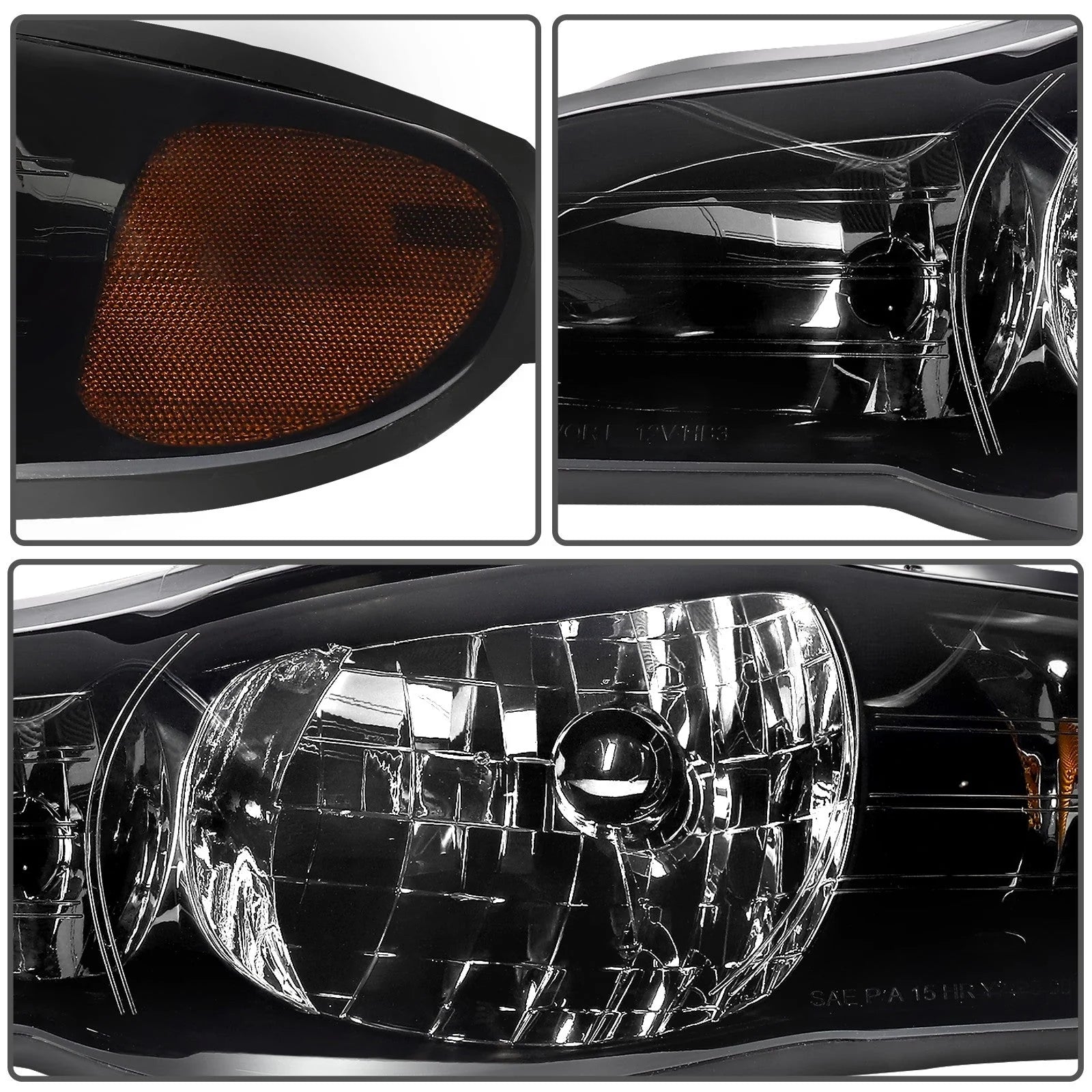 Pair Black Headlights Assembly For 2000-2005 Chevy Monte Carlo Couple 2-Door 6B93BC-57 [8]
