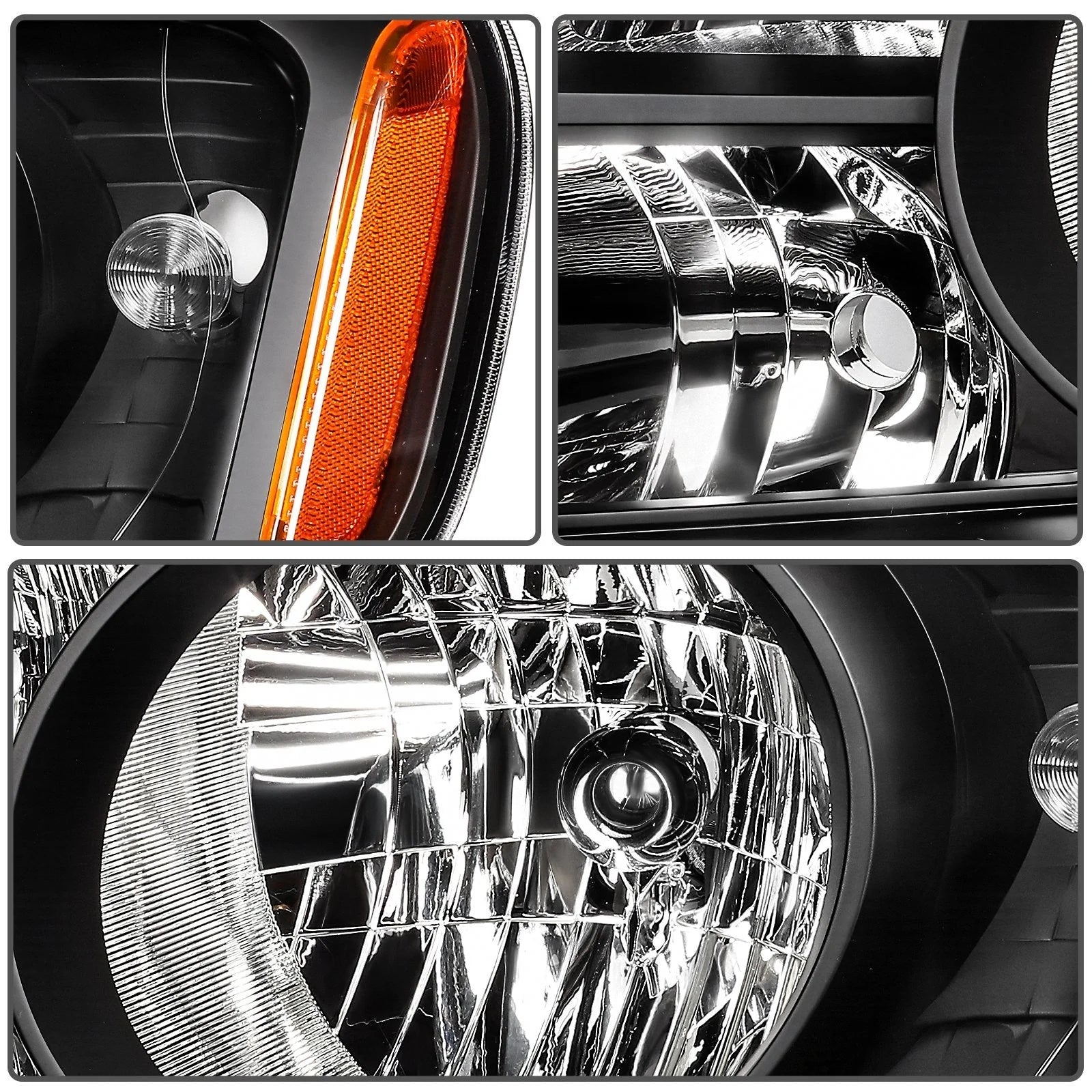 Pair Black Housing Clear Lens Headlights Assembly For Honda Pilot 2009-2011 3.5L 6B93BC-57 [8]
