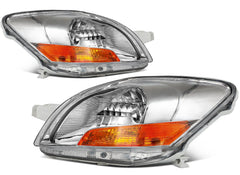 Pair Chrome Headlights Assembly For 2007-2011 Toyota Yaris 1.5L Sedan 4-Door 6B93BC-57 [1]