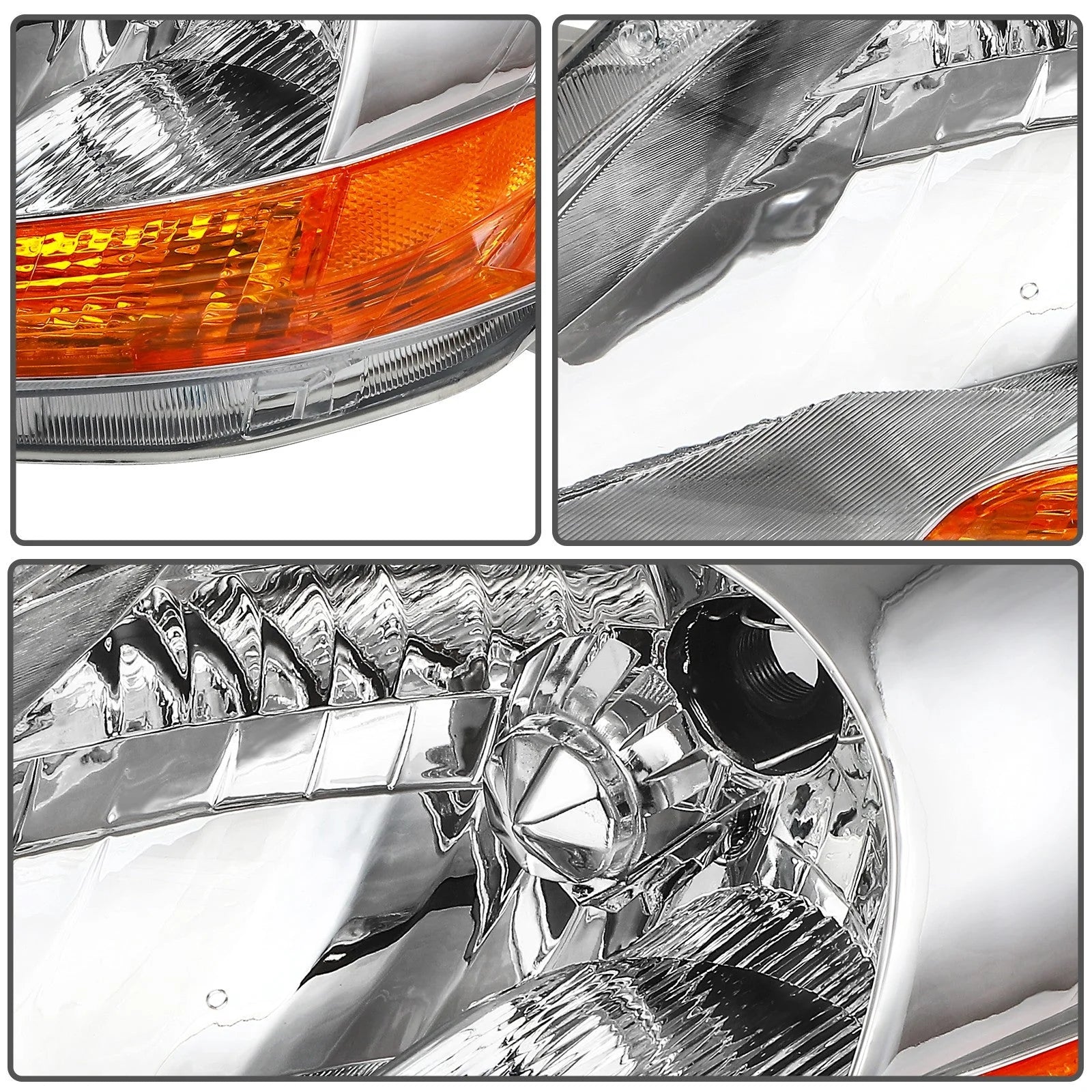 Pair Chrome Headlights Assembly For 2007-2011 Toyota Yaris 1.5L Sedan 4-Door 6B93BC-57 [8]