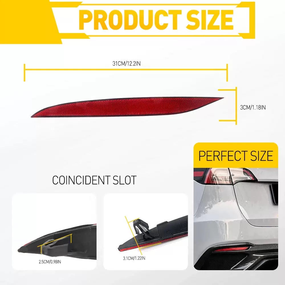 Pair For 2016-2023 Tesla X Model Rear Bumper Reflector Red Light 103 4342 00 C 6B93BC-57 [4]