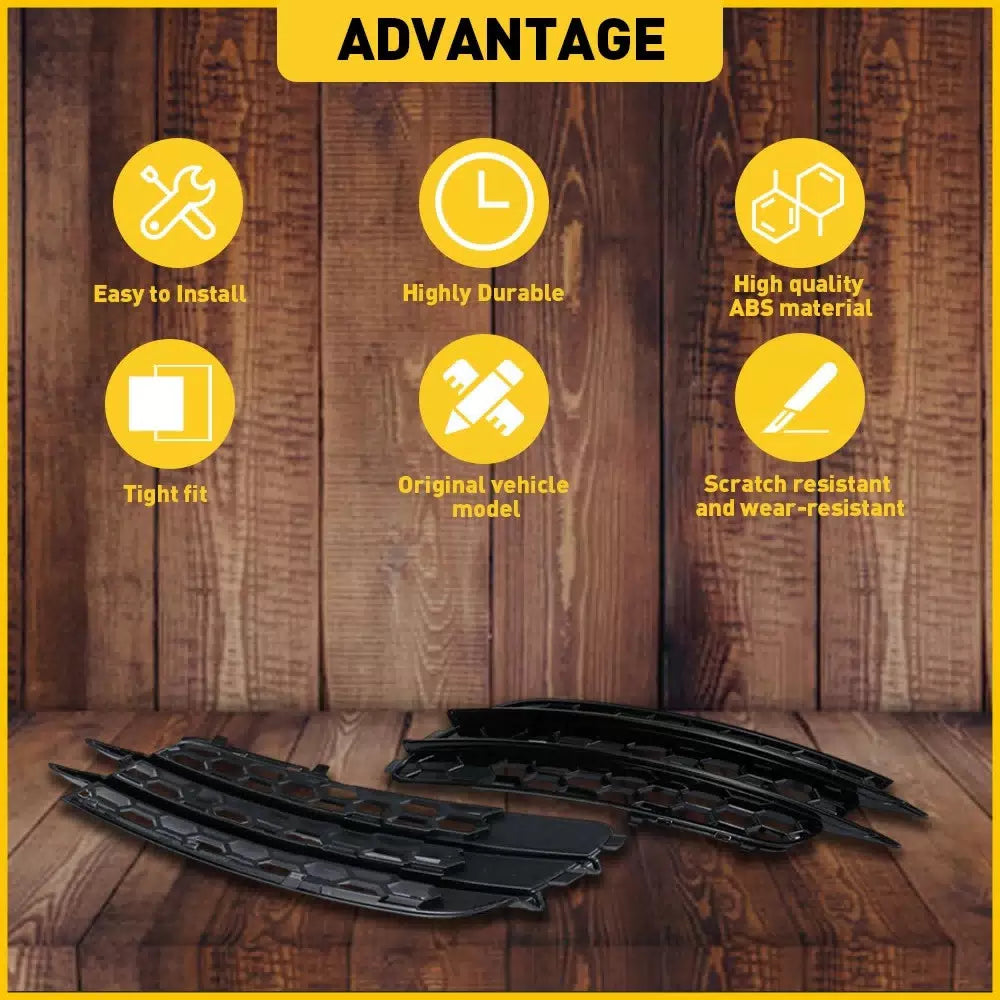 Pair Front Bumper Grill Fog Light Lamp Cover Trim For 2012-2015 Audi A6 C7 Sedan 6B93BC-57 [5]