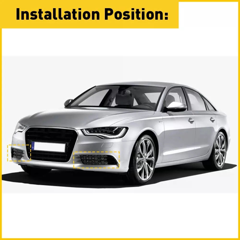 Pair Front Bumper Grill Fog Light Lamp Cover Trim For 2012-2015 Audi A6 C7 Sedan 6B93BC-57 [7]