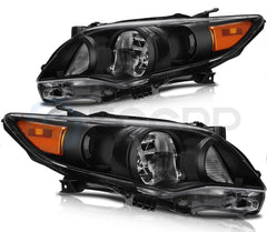 Pair Headlights Assembly For 2011-2013 Toyota For Corolla 1.8L 2.4L Black Amber 6B93BC-57 [2]