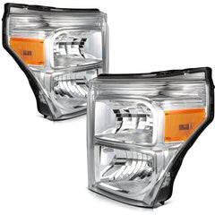 Pair Headlights For 2011-2016 Ford F-250 F-350 F-450 F-550 Super Duty Chrome KOEEP [2]