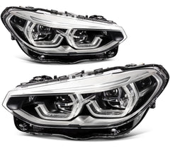 Pair Kit Full LED Headlights Assembly For 2018-2021 BMW X3 X4 2.0L 3.0L Black 6B93BC-57 [1]