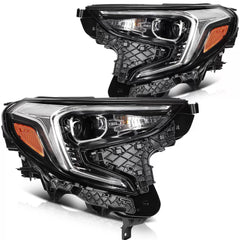Pair Kit HID Headlights Assembly For 2018-2021 GMC Terrain Black Amber 6B93BC-57 [2]