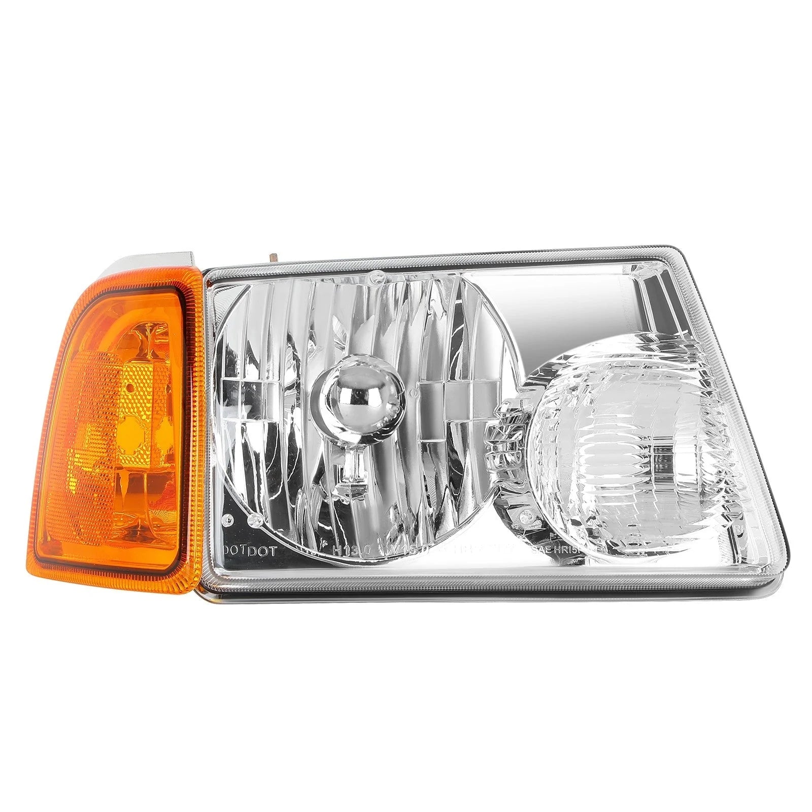 Pair Kit Halogen Headlights Assembly For 2001-2011 Ford Ranger Chrome Amber 6B93BC-57 [3]