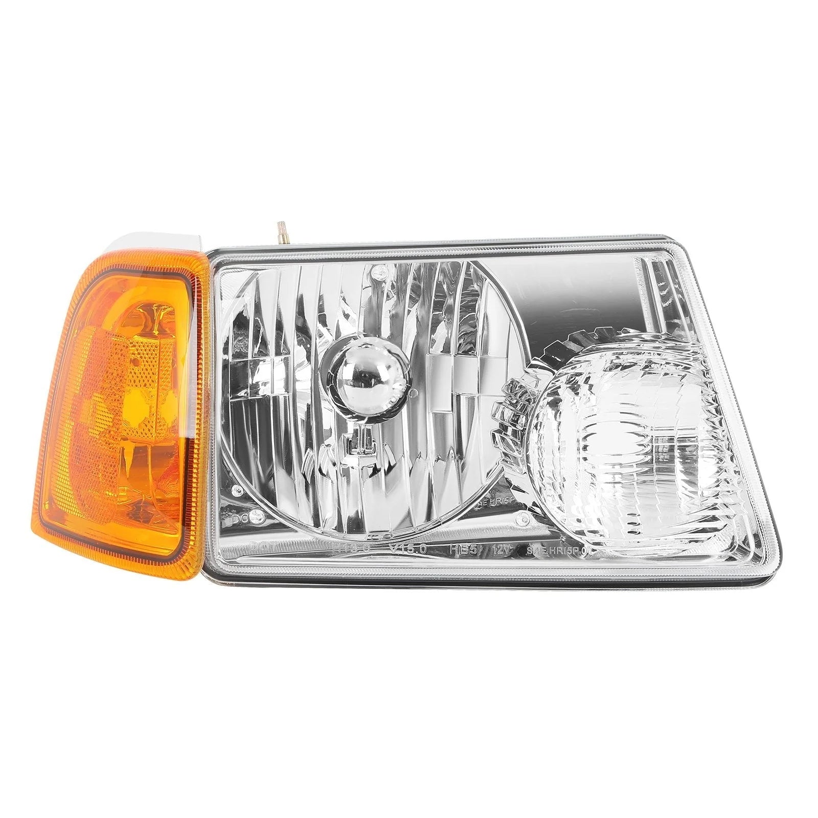 Pair Kit Halogen Headlights Assembly For 2001-2011 Ford Ranger Chrome Amber 6B93BC-57 [4]