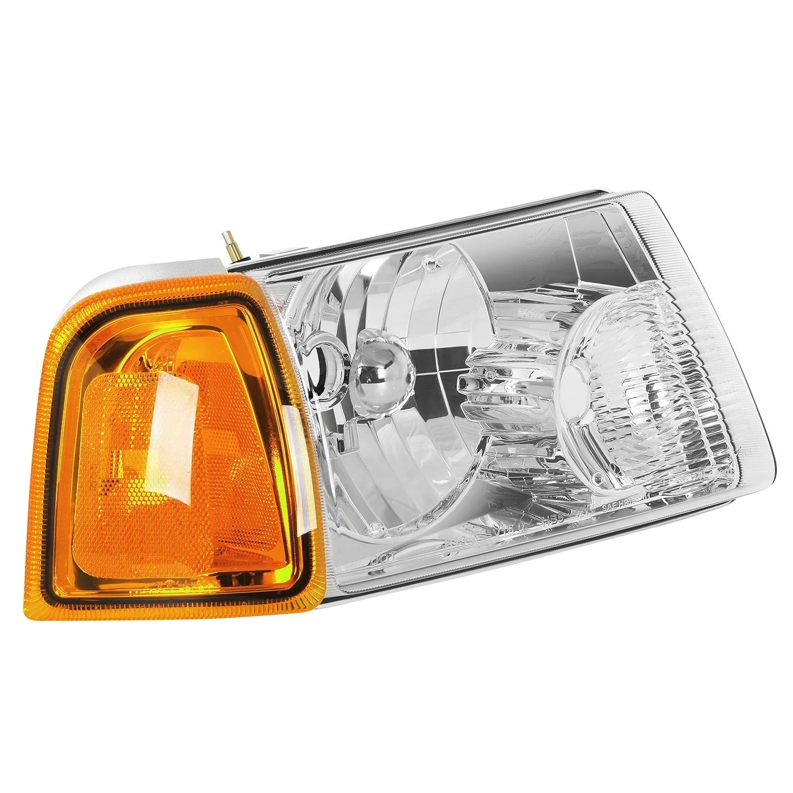 Pair Kit Halogen Headlights Assembly For 2001-2011 Ford Ranger Chrome Amber 6B93BC-57 [5]