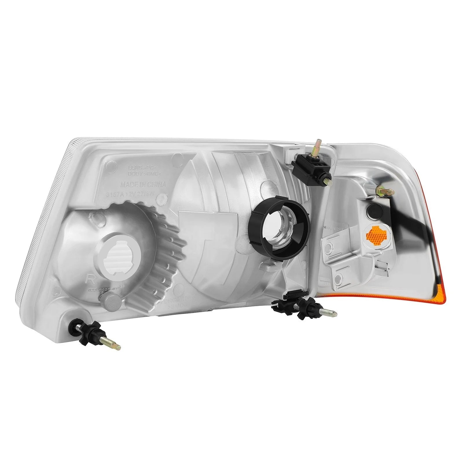 Pair Kit Halogen Headlights Assembly For 2001-2011 Ford Ranger Chrome Amber 6B93BC-57 [8]