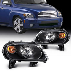 Pair Kit Halogen Headlights Assembly For 2006-2011 Chevrolet HHR Black Amber KOEEP [1]