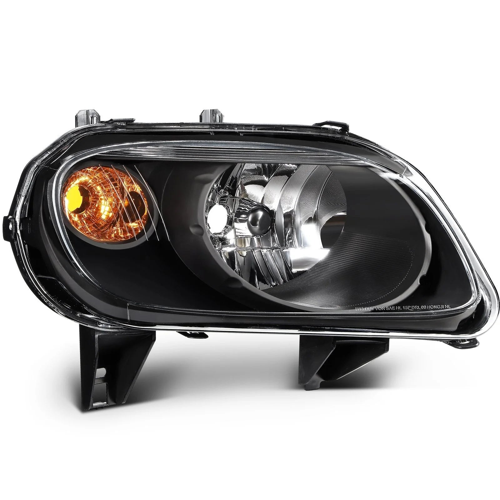 Pair Kit Halogen Headlights Assembly For 2006-2011 Chevrolet HHR Black Amber KOEEP [8]