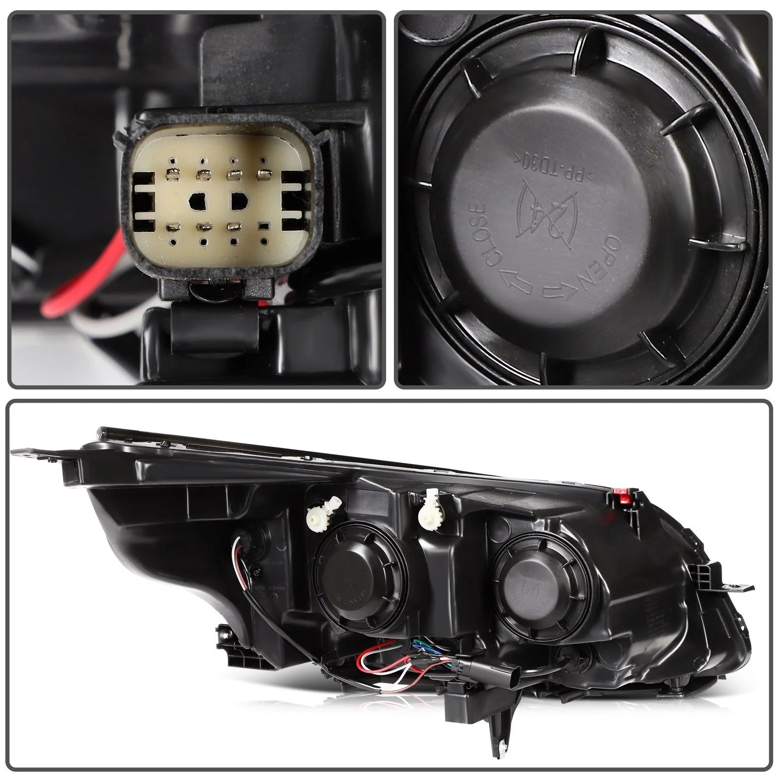 Pair Kit Halogen Headlights Assembly For 2013-2015 Chevrolet Malibu Black Amber KOEEP [9]