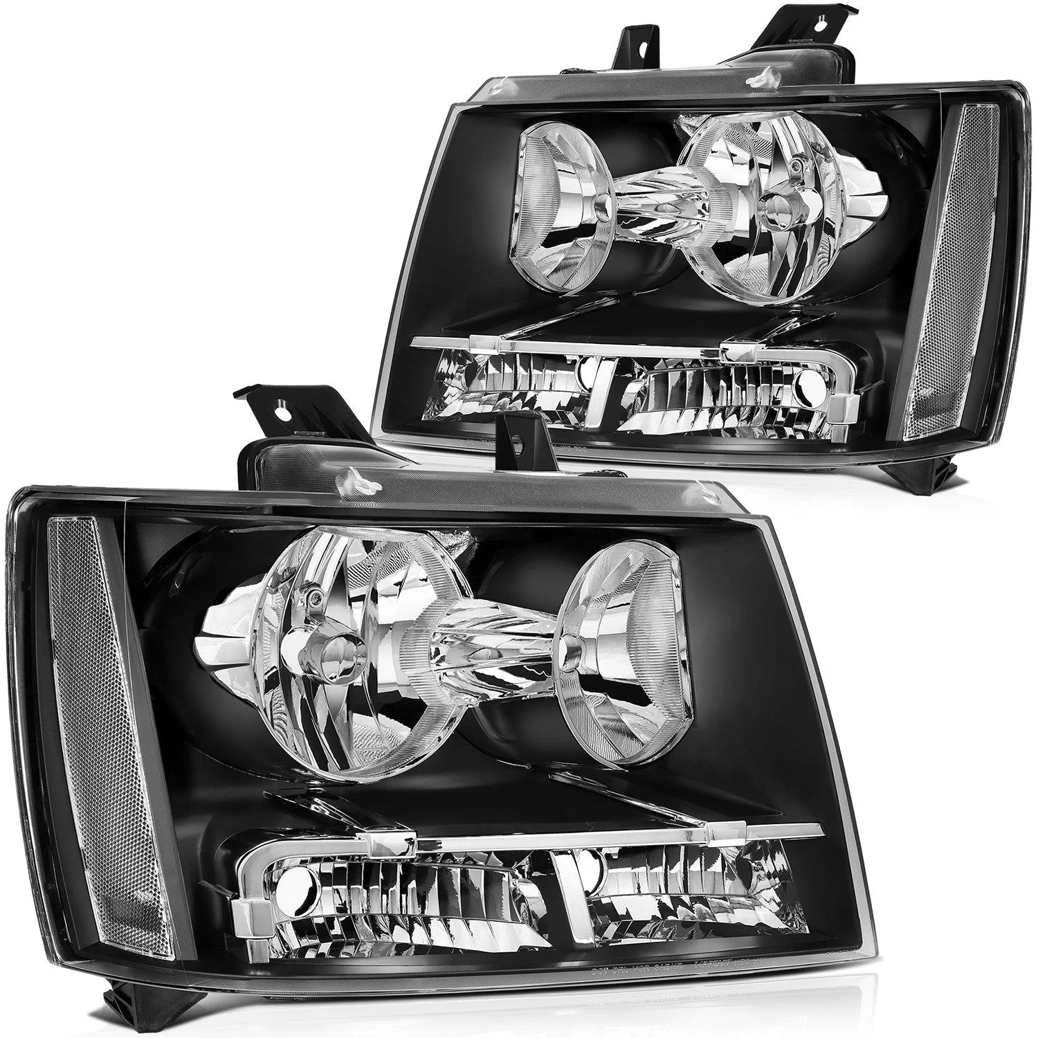 Pair Kit Headlights Assembly For 2007-2014 Chevy Avalanche Suburban Tahoe Black 6B93BC-57 [1]