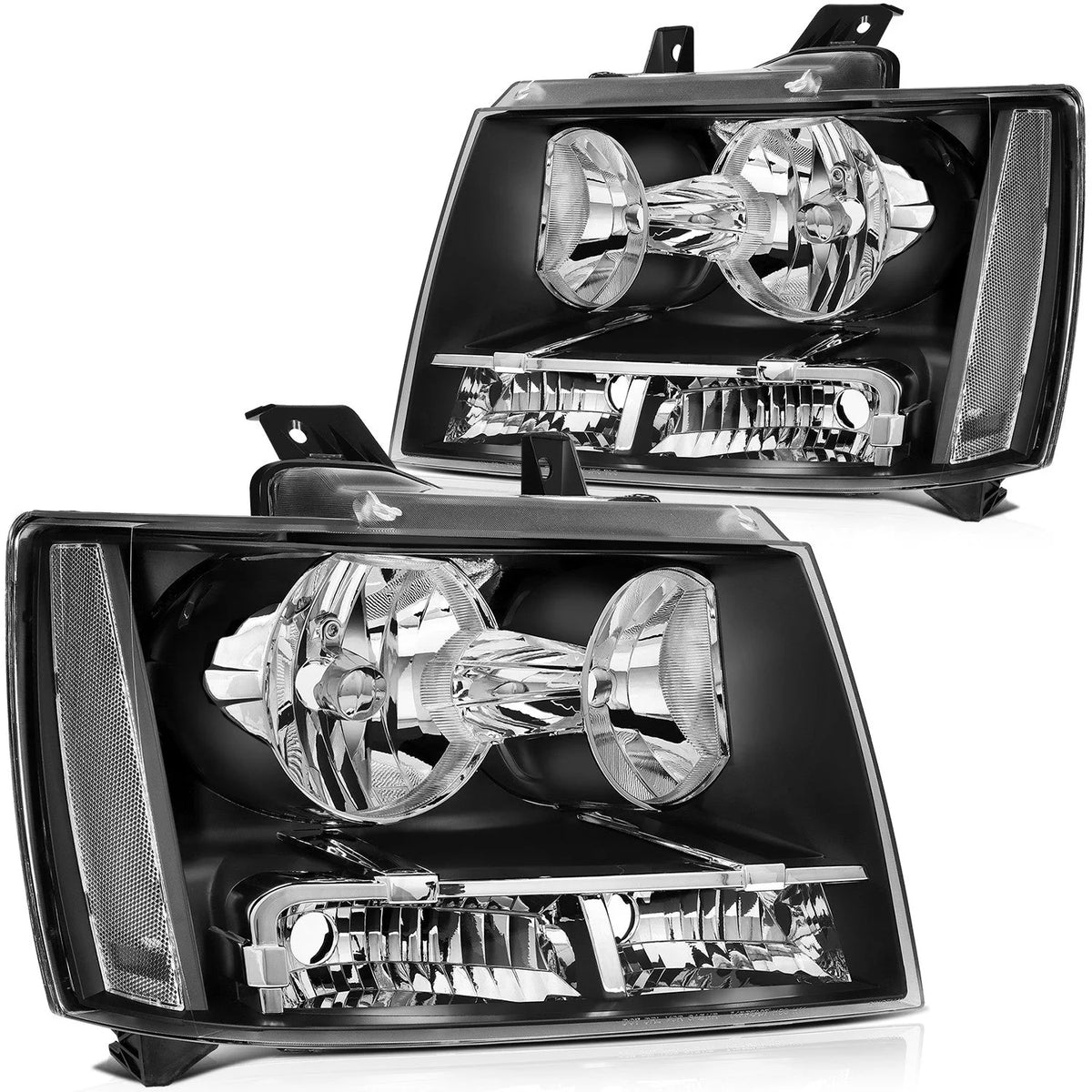 Pair Kit Headlights Assembly For 2007-2014 Chevy Avalanche Suburban Tahoe Black 6B93BC-57 [1]