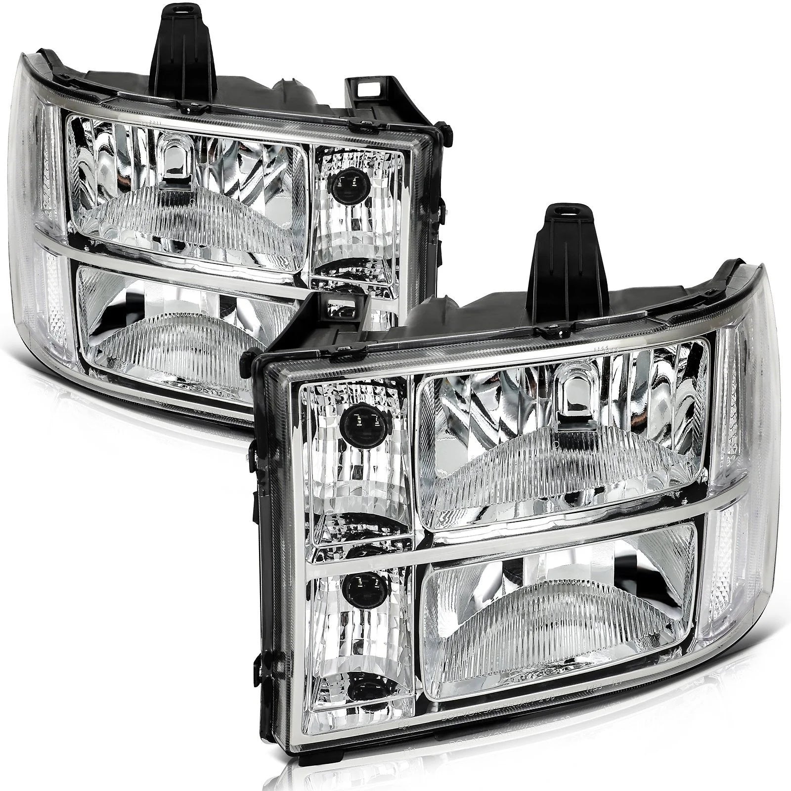 Pair Kit Headlights Assembly For 2007-2014 GMC Sierra 1500 2500HD 3500HD Chrome 6B93BC-57 [2]