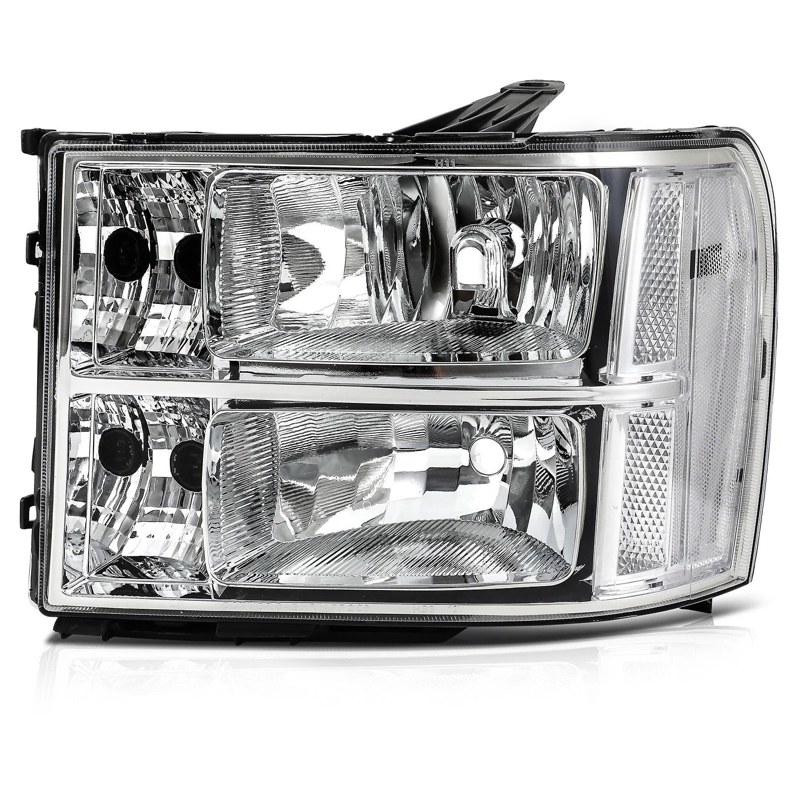 Pair Kit Headlights Assembly For 2007-2014 GMC Sierra 1500 2500HD 3500HD Chrome 6B93BC-57 [4]