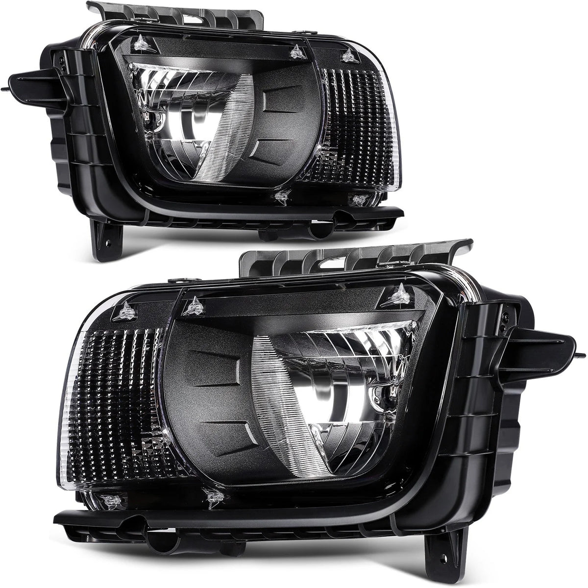 Pair Kit Headlights Assembly For 2010-2013 Chevrolet Camaro 3.6L 6.2L Black KOEEP [1]